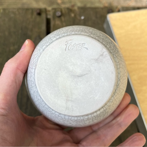 Handmade Ceramic Crackle Glaze Bowl By Ray Foster - Picture 6 of 14